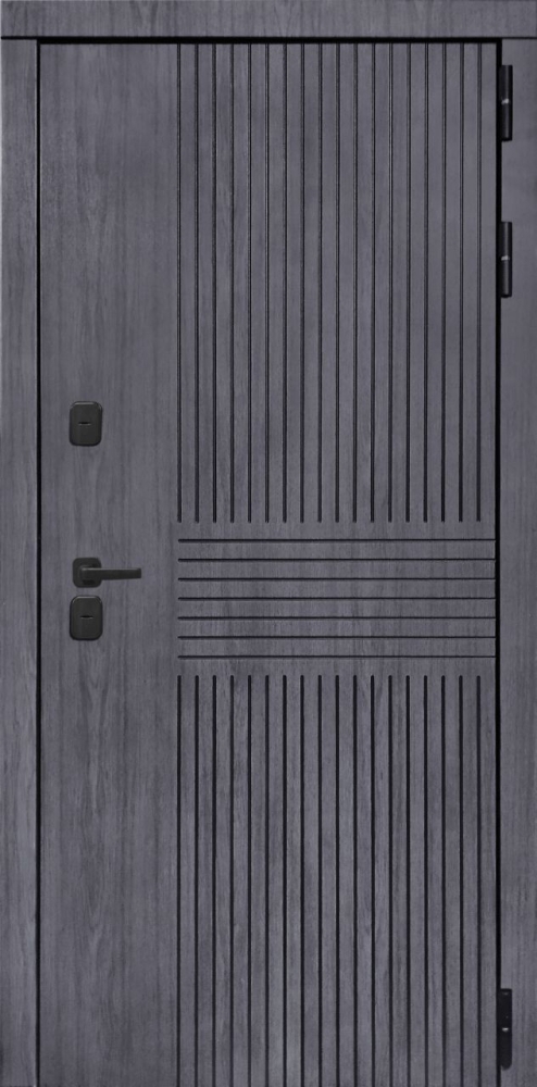 Входная дверь ДвериПРО Берген ФЛ-659 (12мм, nussbaum+черная патина винорит) DPRO196636 внешняя сторона